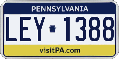 PA license plate LEY1388
