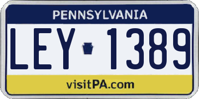 PA license plate LEY1389