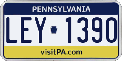 PA license plate LEY1390