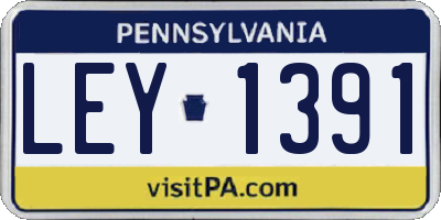 PA license plate LEY1391