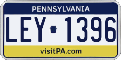 PA license plate LEY1396