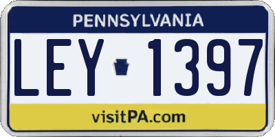 PA license plate LEY1397