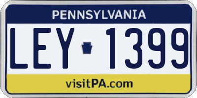 PA license plate LEY1399