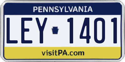 PA license plate LEY1401