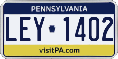 PA license plate LEY1402