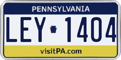 PA license plate LEY1404