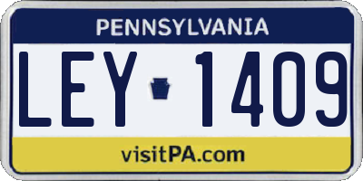 PA license plate LEY1409