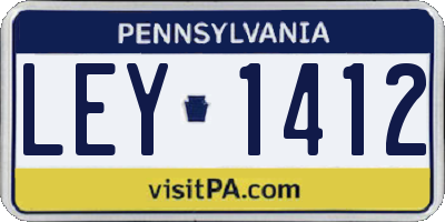 PA license plate LEY1412