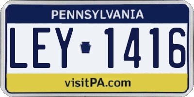 PA license plate LEY1416