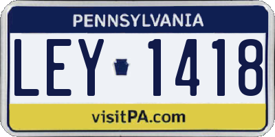 PA license plate LEY1418