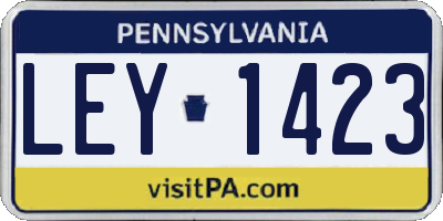 PA license plate LEY1423