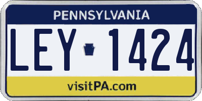 PA license plate LEY1424