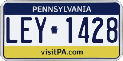 PA license plate LEY1428