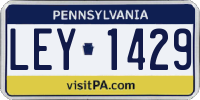 PA license plate LEY1429