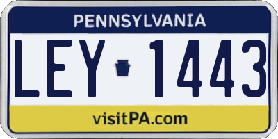 PA license plate LEY1443