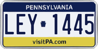 PA license plate LEY1445
