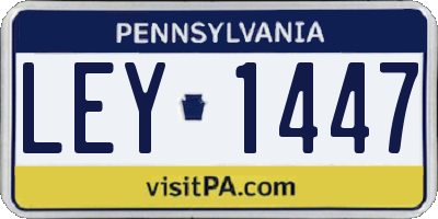 PA license plate LEY1447