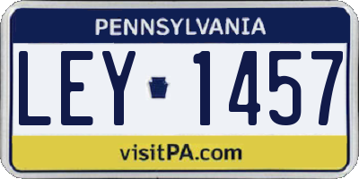 PA license plate LEY1457