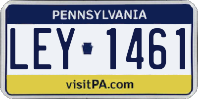 PA license plate LEY1461