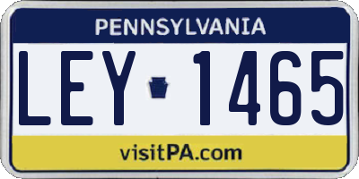 PA license plate LEY1465