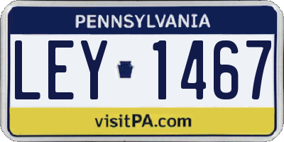 PA license plate LEY1467