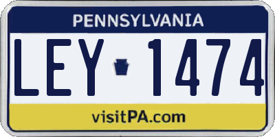 PA license plate LEY1474
