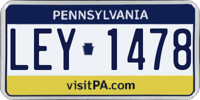 PA license plate LEY1478