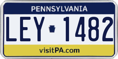 PA license plate LEY1482