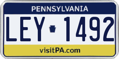 PA license plate LEY1492
