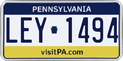 PA license plate LEY1494