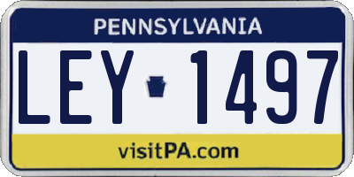 PA license plate LEY1497