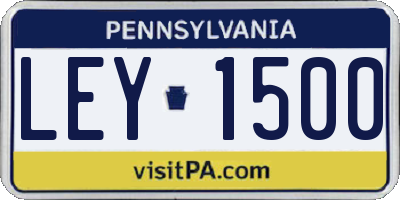 PA license plate LEY1500