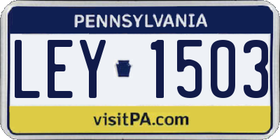 PA license plate LEY1503