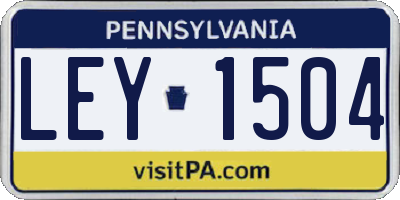 PA license plate LEY1504