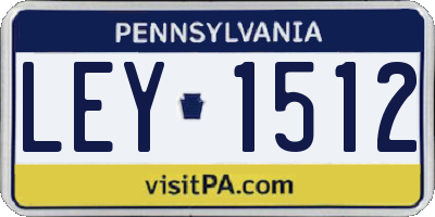 PA license plate LEY1512