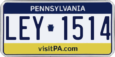 PA license plate LEY1514