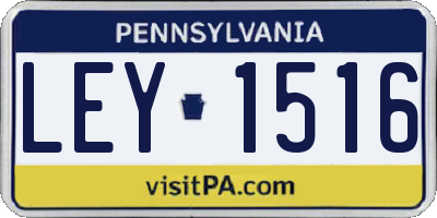 PA license plate LEY1516