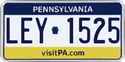 PA license plate LEY1525