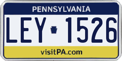 PA license plate LEY1526