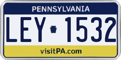 PA license plate LEY1532