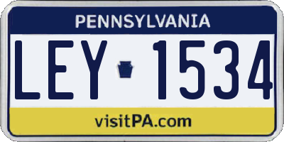 PA license plate LEY1534