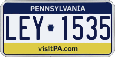 PA license plate LEY1535