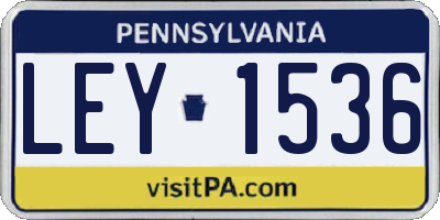 PA license plate LEY1536