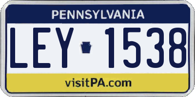 PA license plate LEY1538