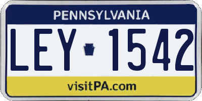 PA license plate LEY1542