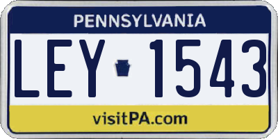 PA license plate LEY1543