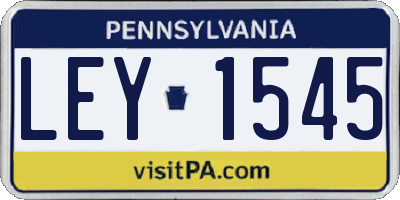 PA license plate LEY1545