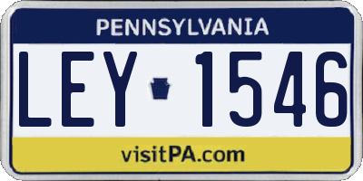 PA license plate LEY1546