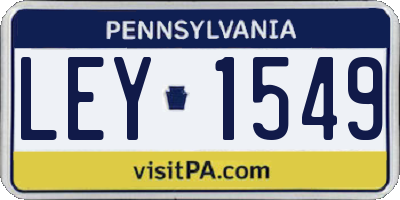 PA license plate LEY1549