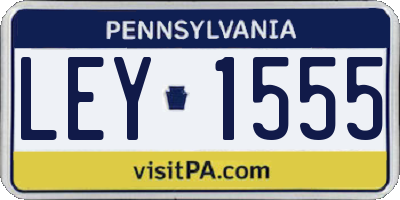 PA license plate LEY1555